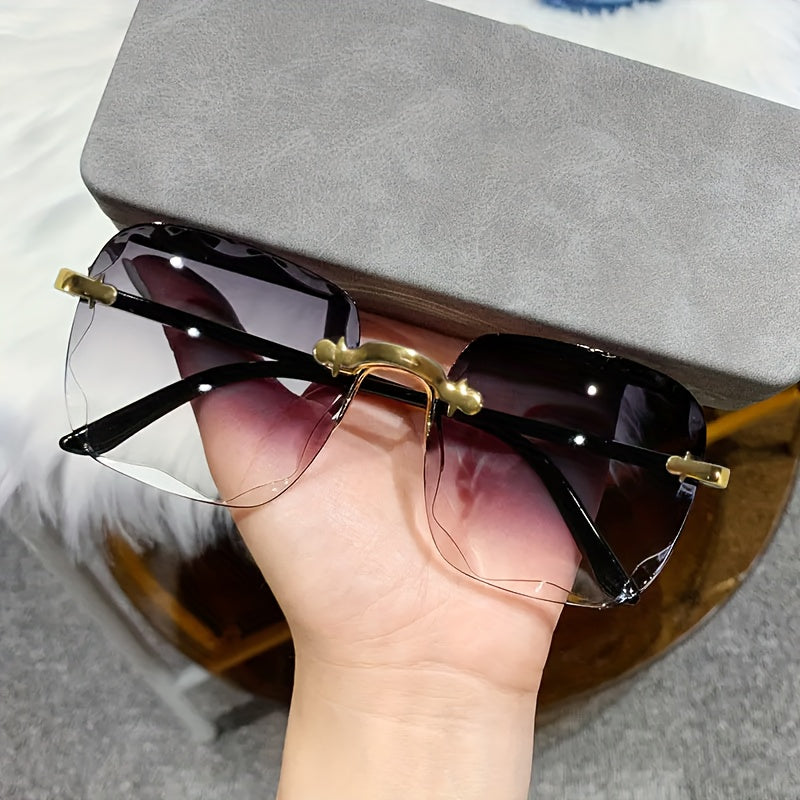 3pcs New Style Frameless Fashion Glasses, Trendy European And American Angular Glasses for Both Men And Women.
